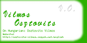 vilmos osztovits business card